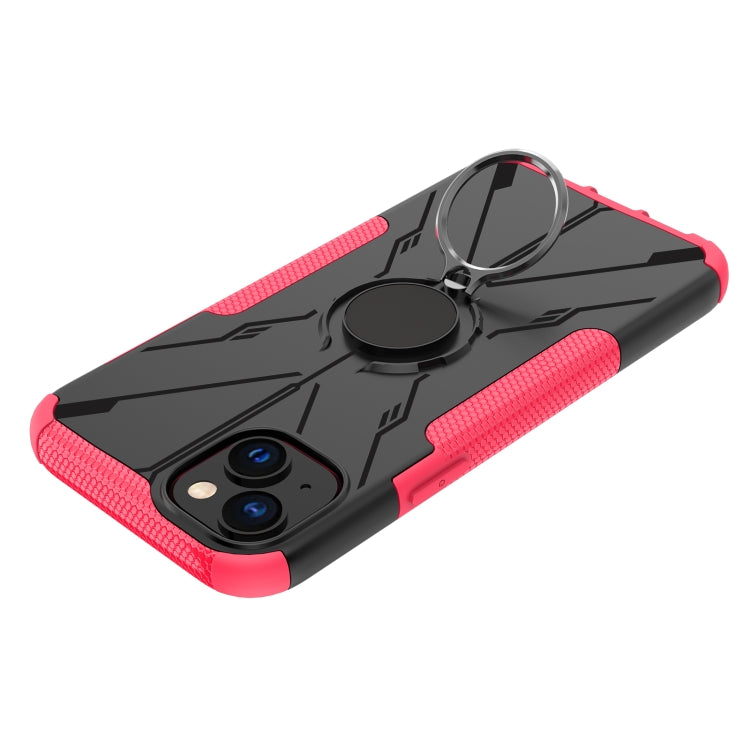 For iPhone 14 Plus Armor Bear Shockproof PC + TPU Phone Case with Ring