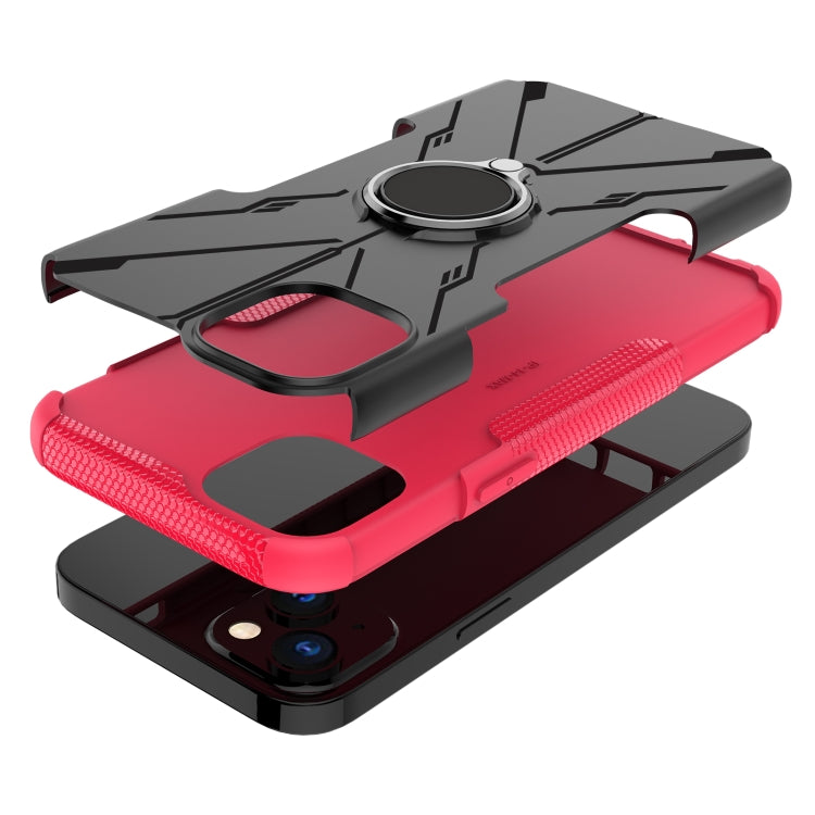 For iPhone 14 Plus Armor Bear Shockproof PC + TPU Phone Case with Ring