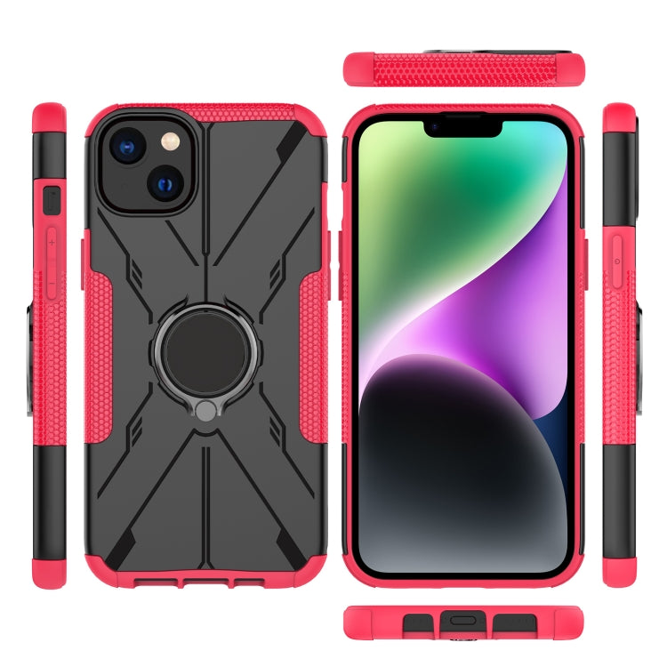 For iPhone 14 Plus Armor Bear Shockproof PC + TPU Phone Case with Ring