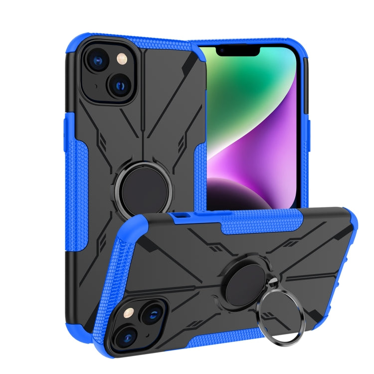 For iPhone 14 Plus Armor Bear Shockproof PC + TPU Phone Case with Ring