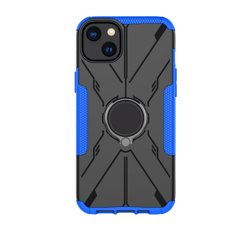 For iPhone 14 Plus Armor Bear Shockproof PC + TPU Phone Case with Ring