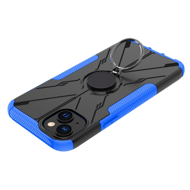 For iPhone 14 Plus Armor Bear Shockproof PC + TPU Phone Case with Ring