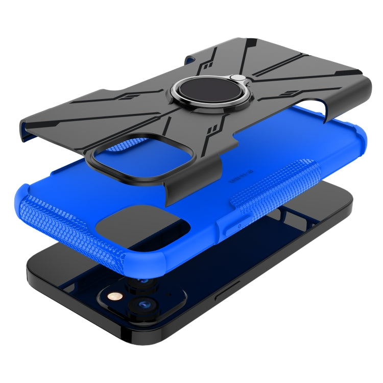 For iPhone 14 Plus Armor Bear Shockproof PC + TPU Phone Case with Ring