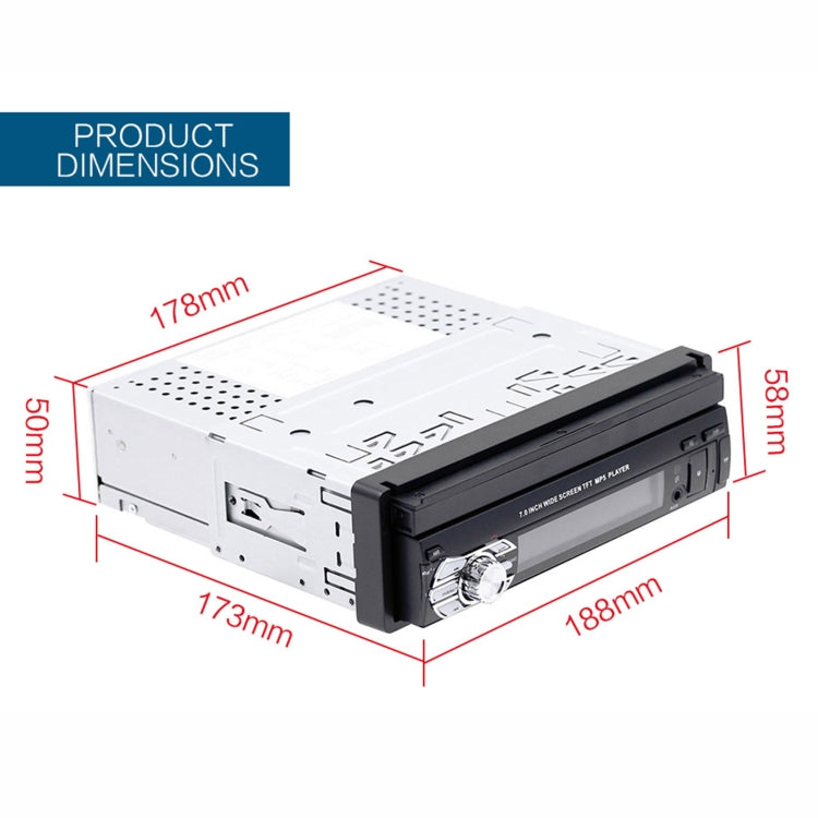 9601 7 inch Car Electric Retractable MP5 Player Supports Bluetooth Hand-free Calling Reverse