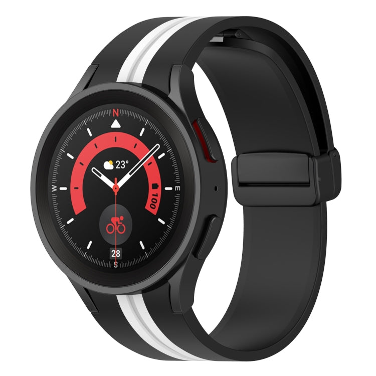 For Samsung Galaxy Watch5 Pro Two-color Stripe Silicone Watch Band