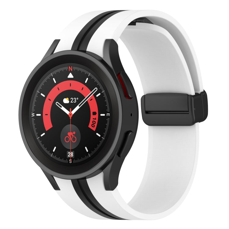 For Samsung Galaxy Watch5 Pro Two-color Stripe Silicone Watch Band