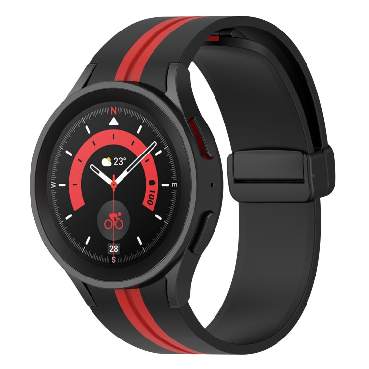 For Samsung Galaxy Watch5 Pro Two-color Stripe Silicone Watch Band