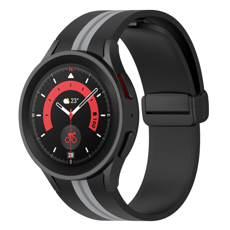 For Samsung Galaxy Watch5 Pro Two-color Stripe Silicone Watch Band