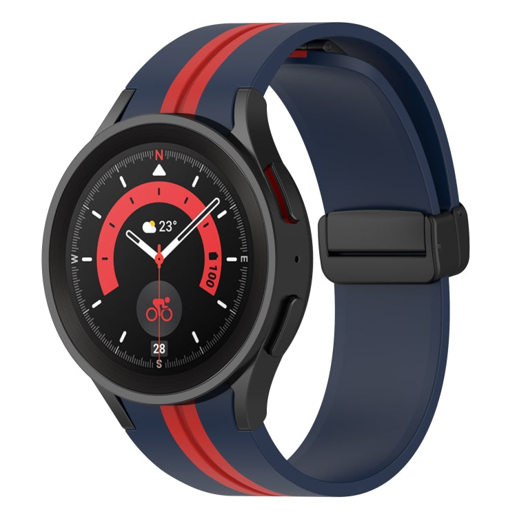 For Samsung Galaxy Watch5 Pro Two-color Stripe Silicone Watch Band