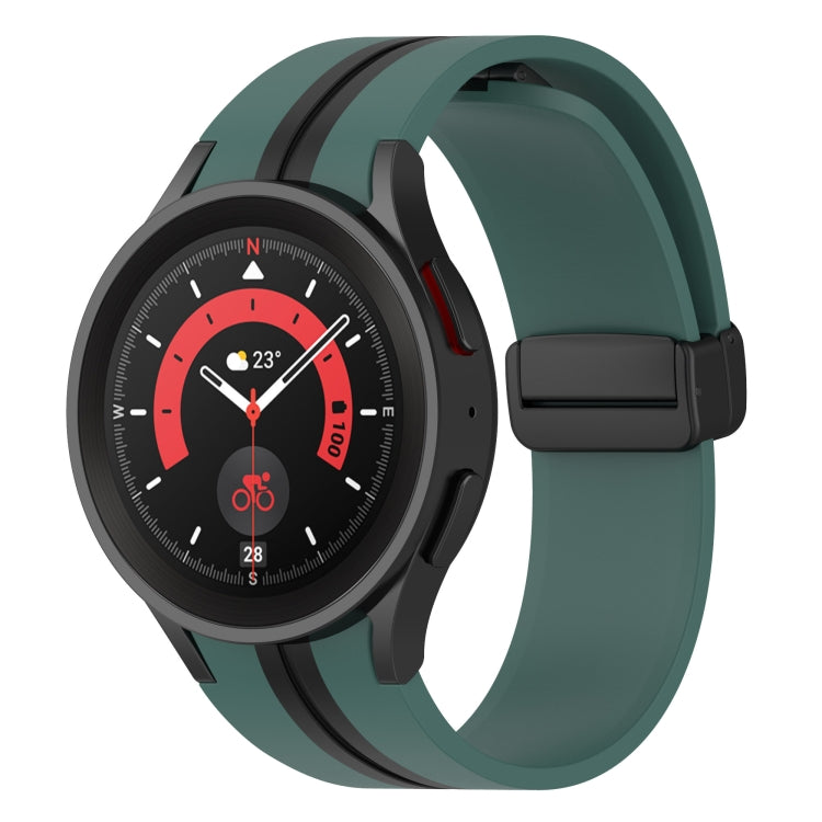 For Samsung Galaxy Watch5 Pro Two-color Stripe Silicone Watch Band