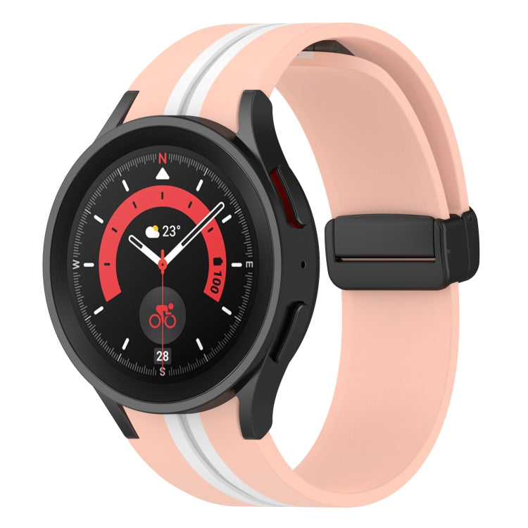 For Samsung Galaxy Watch5 Pro Two-color Stripe Silicone Watch Band