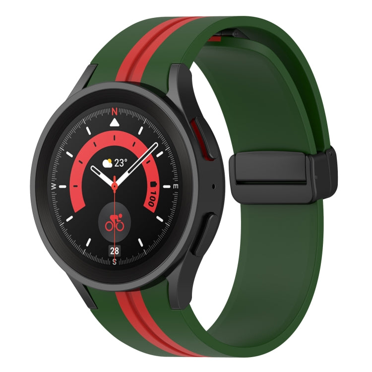 For Samsung Galaxy Watch5 Pro Two-color Stripe Silicone Watch Band
