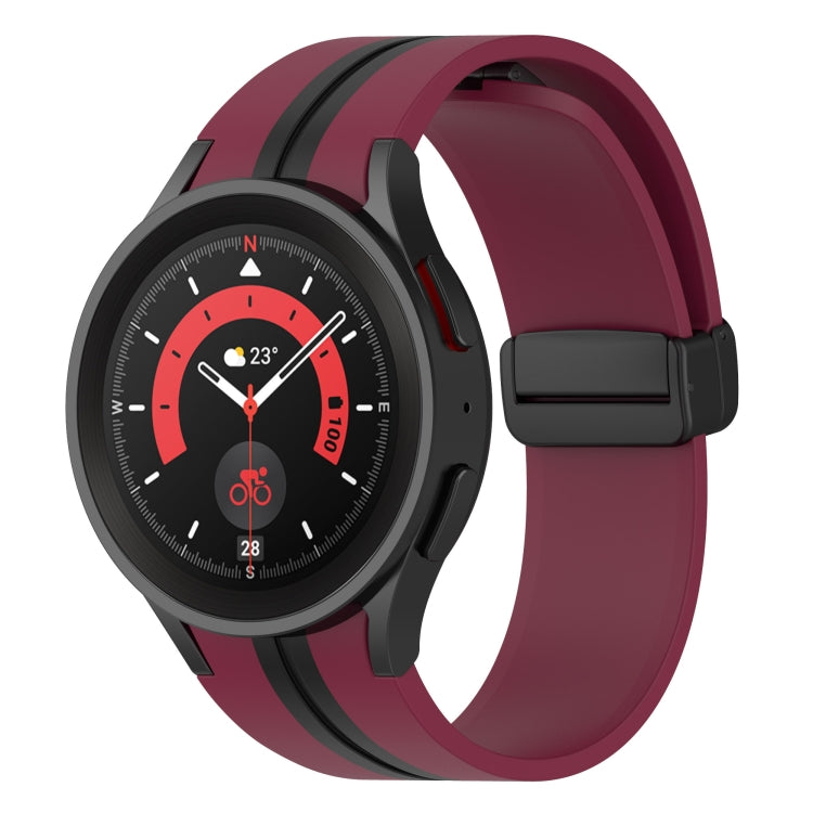 For Samsung Galaxy Watch5 Pro Two-color Stripe Silicone Watch Band