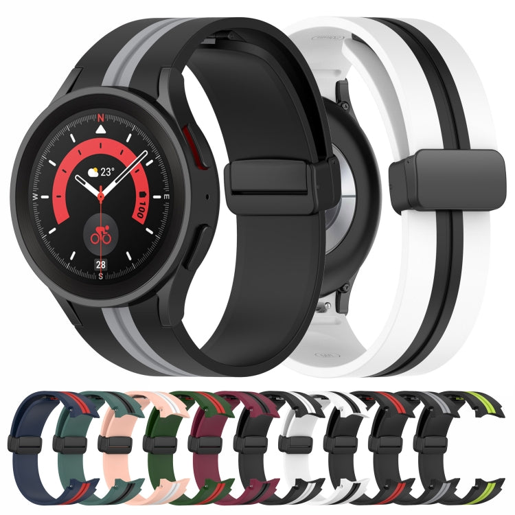 For Samsung Galaxy Watch5 Pro Two-color Stripe Silicone Watch Band