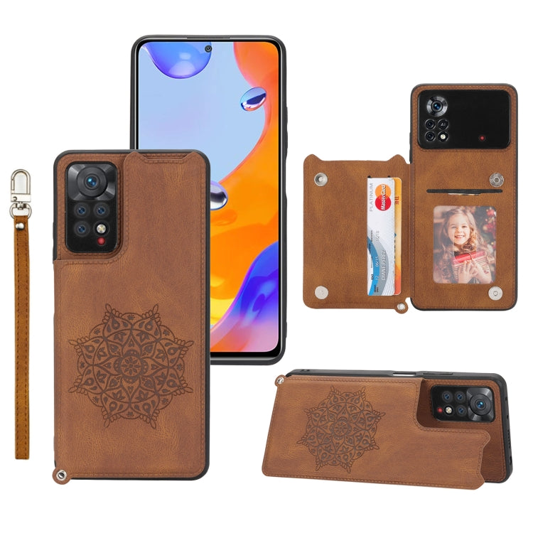 For Xiaomi Redmi Note 11S Mandala Embossed Phone Case with Holder
