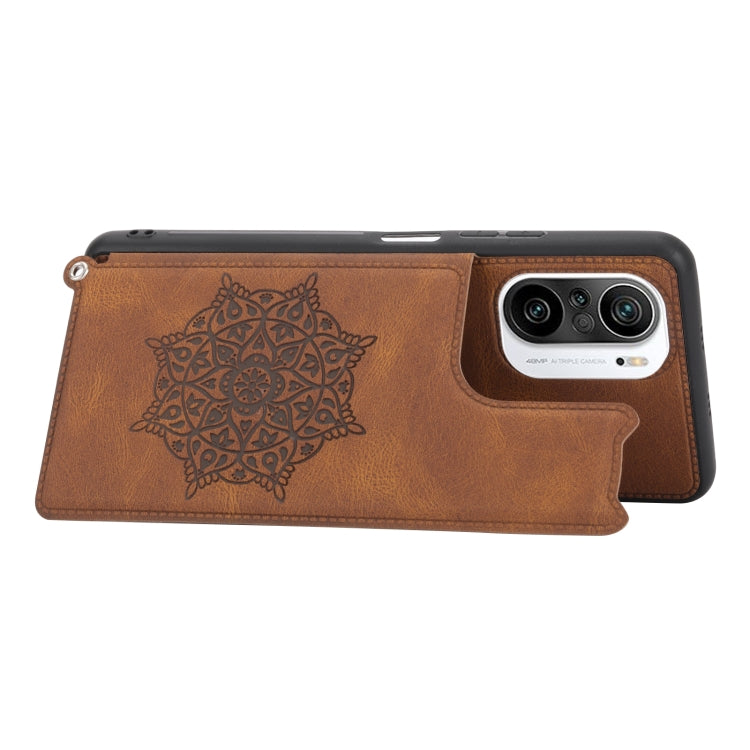 For Xiaomi Redmi K40 Mandala Embossed Phone Case with Holder