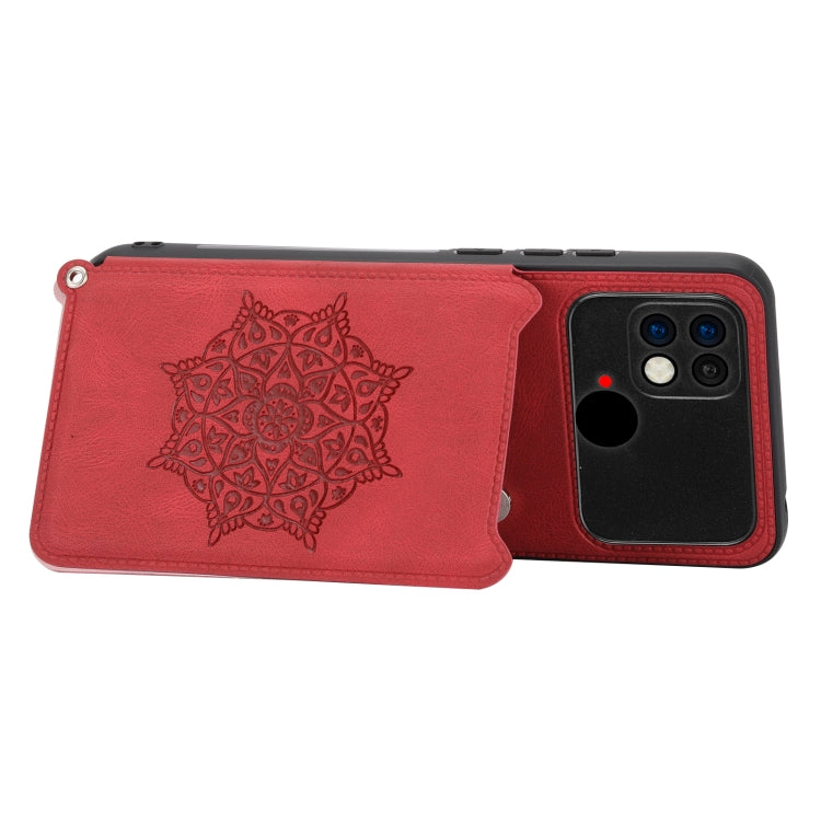 For Xiaomi Poco C40 Mandala Embossed Phone Case with Holder