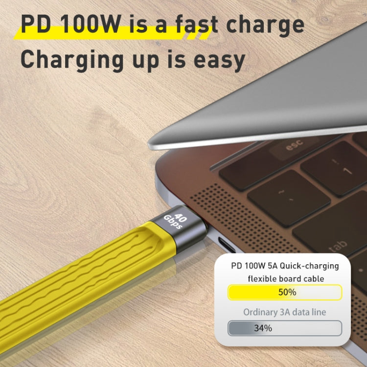 100W 10Gbps USB to USB-C/Type-C FPC Flexible Data Cable, Length: 13.8cm(Yellow)