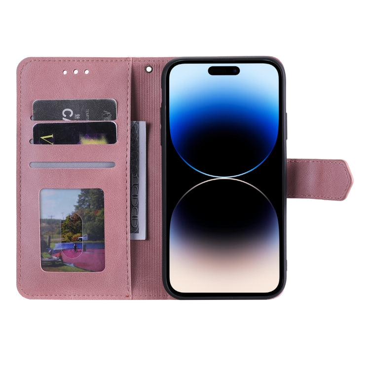 For iPhone 14 Pro Nail Skin Feel Stitching Calf Texture Leather Phone Case