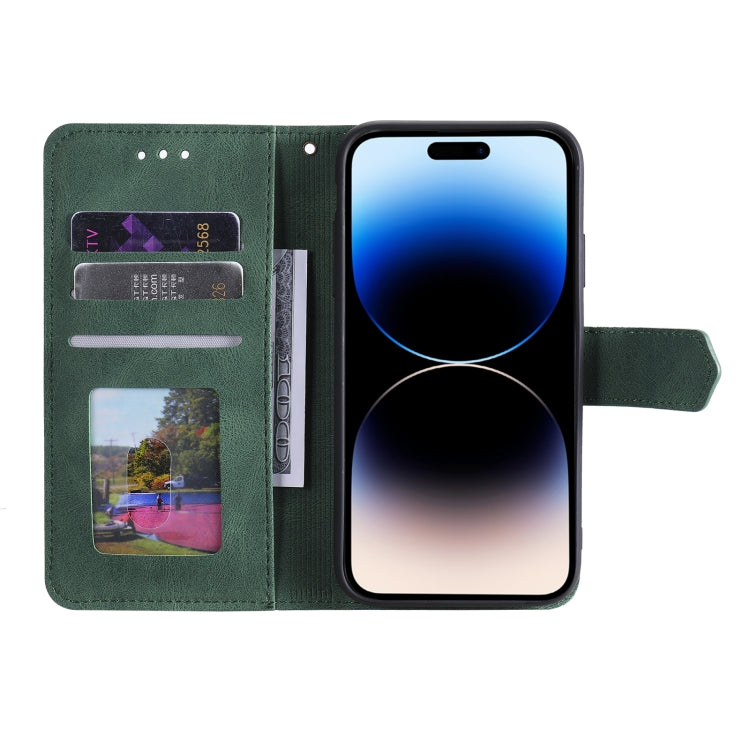 For iPhone 14 Pro Nail Skin Feel Stitching Calf Texture Leather Phone Case