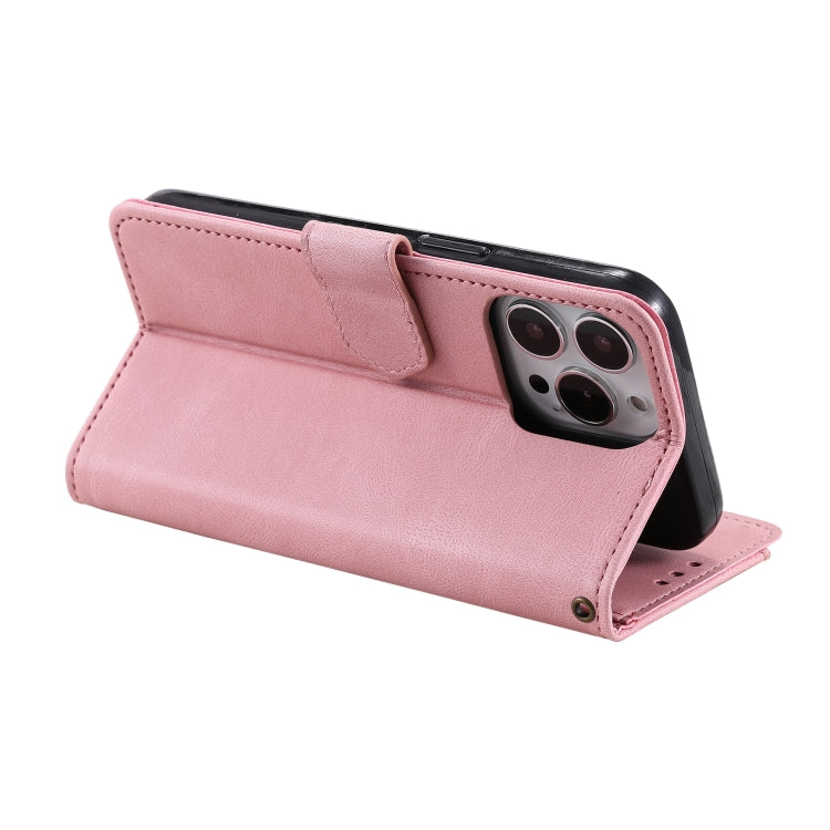 For iPhone 14 Pro Max Nail Skin Feel Stitching Calf Texture Leather Phone Case