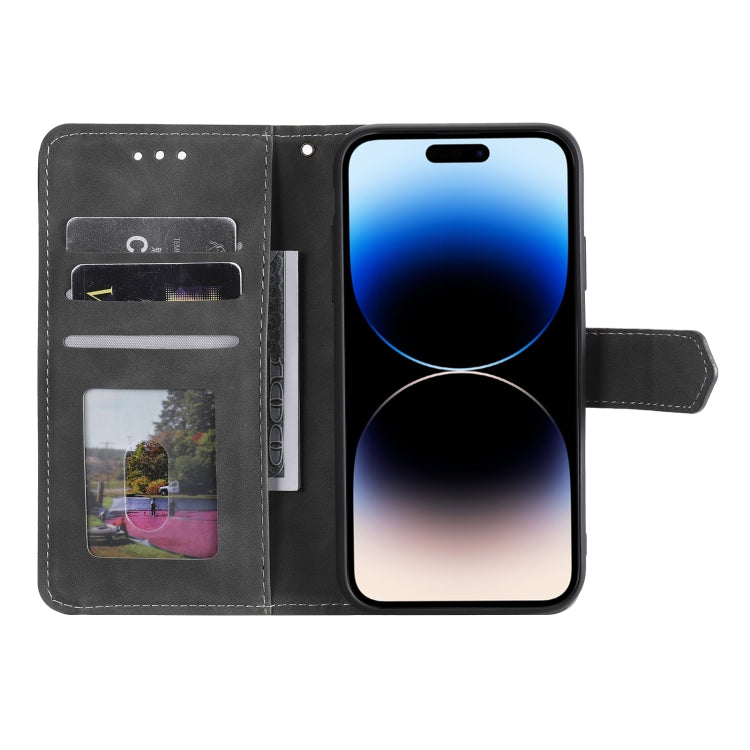 For iPhone 14 Pro Max Nail Skin Feel Stitching Calf Texture Leather Phone Case