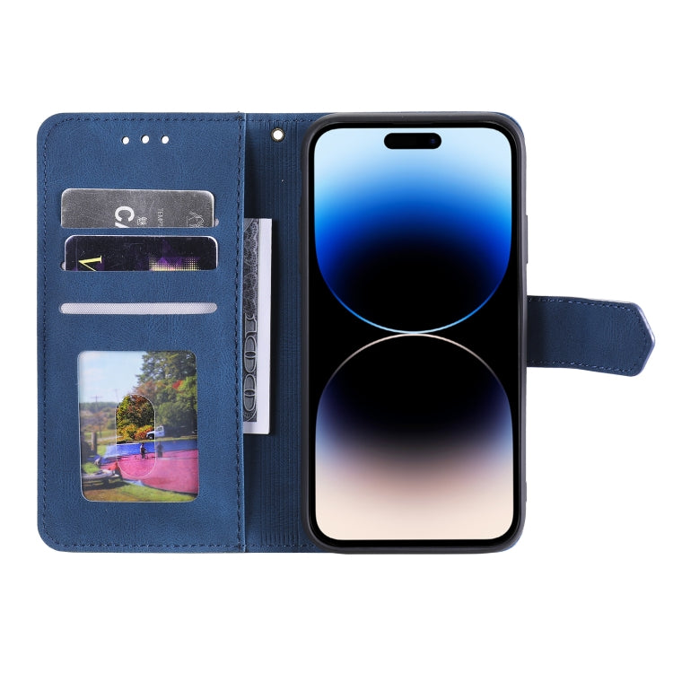 For iPhone 14 Pro Max Nail Skin Feel Stitching Calf Texture Leather Phone Case