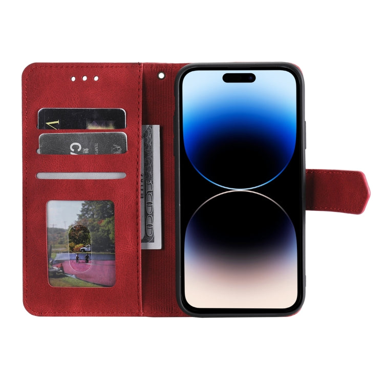 For iPhone 14 Pro Max Nail Skin Feel Stitching Calf Texture Leather Phone Case