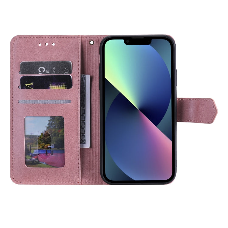 For iPhone 13 Nail Skin Feel Stitching Calf Texture Leather Phone Case