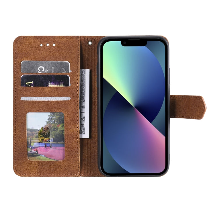 For iPhone 13 Pro Max Nail Skin Feel Stitching Calf Texture Leather Phone Case