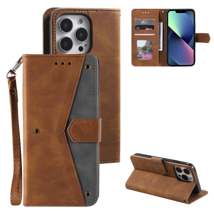 For iPhone 11 Pro Max Nail Skin Feel Stitching Calf Texture Leather Phone Case