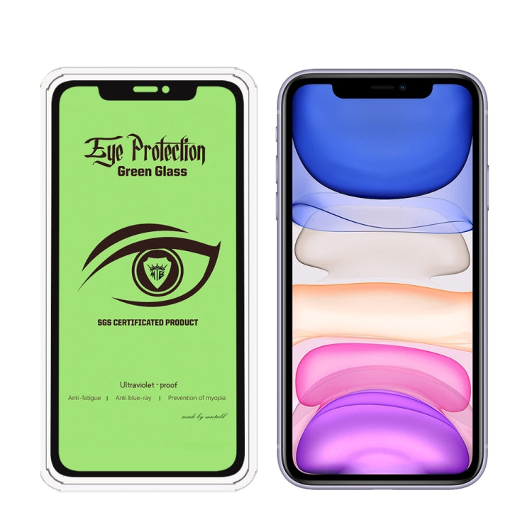 For iPhone 11 / XR 25pcs  MIETUBL 9H Hardness Eye-caring Anti-glare Green Light Tempered Glass Film