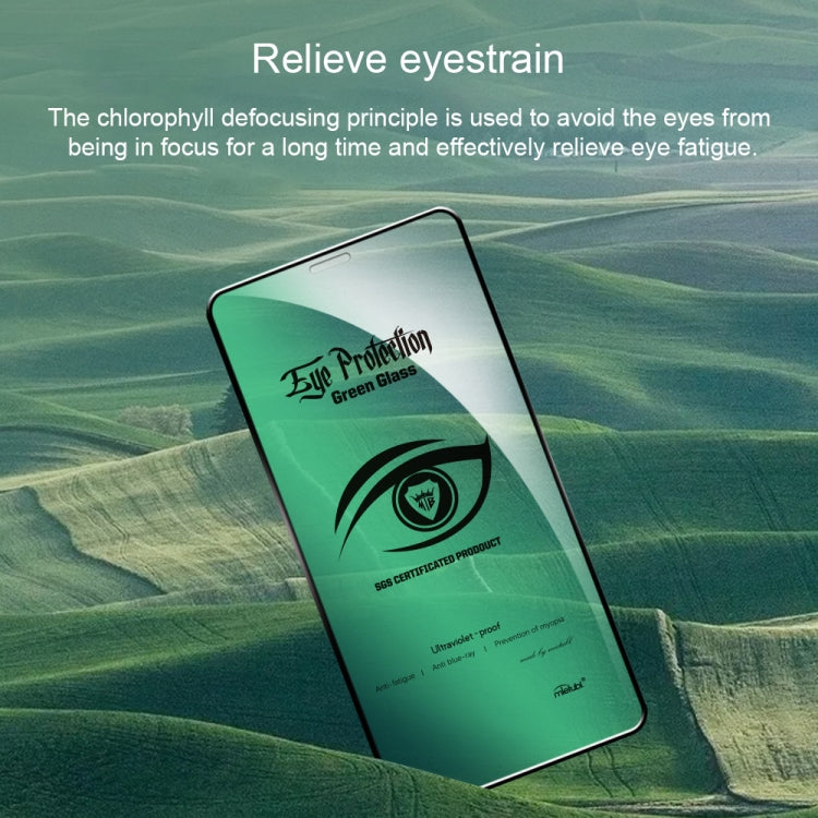 For iPhone XS Max 25pcs MIETUBL 9H Hardness Eye-caring Anti-glare Green Light Tempered Glass Film