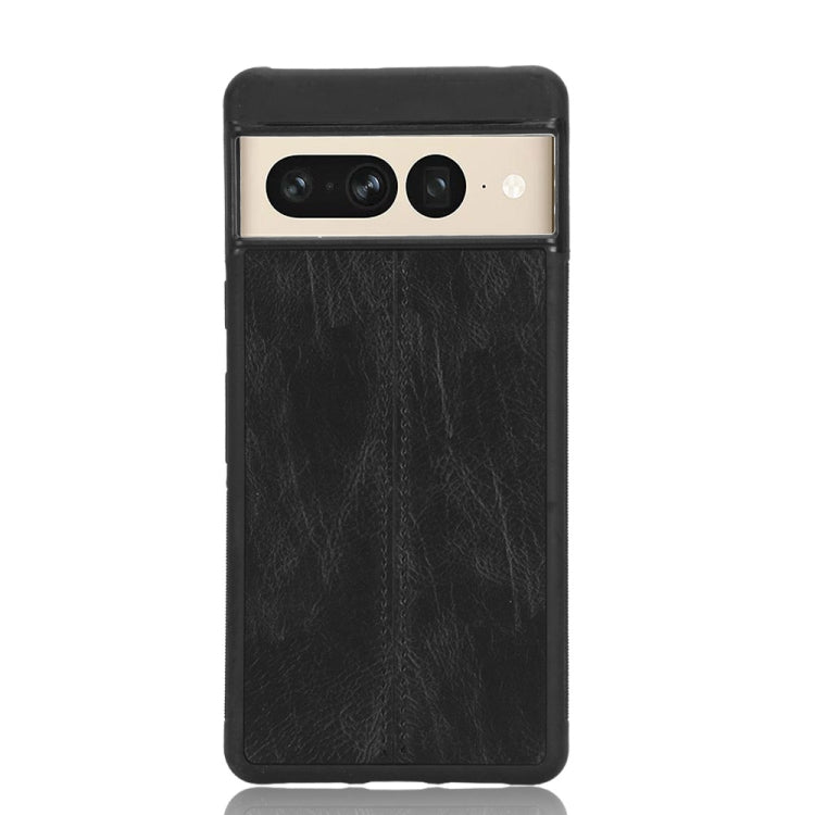 For Google Pixel 7 Pro 5G Shockproof Sewing Cow Skin Texture PC + PU + TPU Case