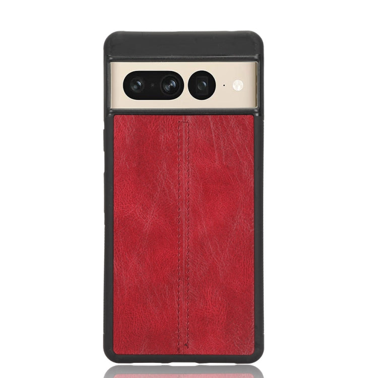 For Google Pixel 7 Pro 5G Shockproof Sewing Cow Skin Texture PC + PU + TPU Case
