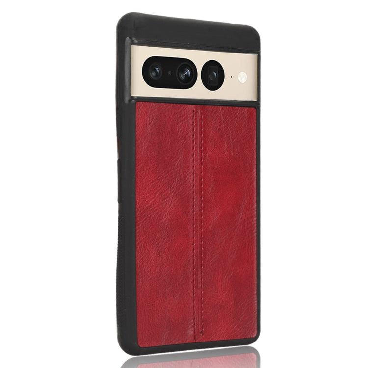 For Google Pixel 7 Pro 5G Shockproof Sewing Cow Skin Texture PC + PU + TPU Case