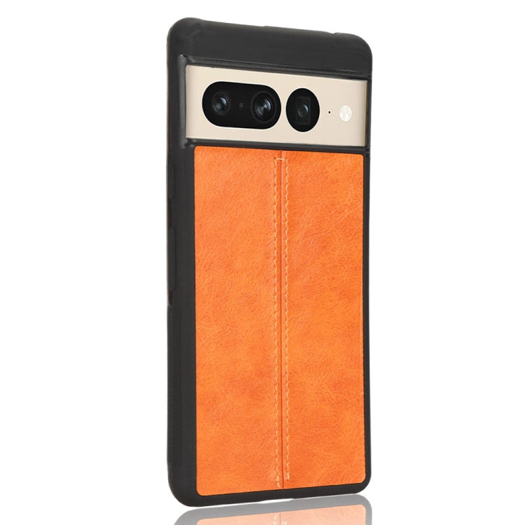 For Google Pixel 7 Pro 5G Shockproof Sewing Cow Skin Texture PC + PU + TPU Case