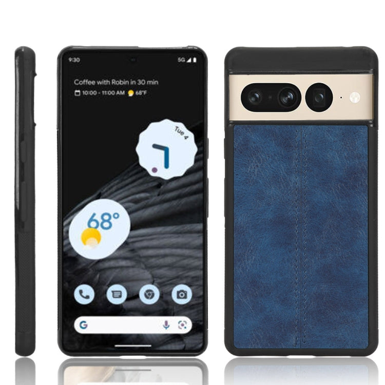For Google Pixel 7 Pro 5G Shockproof Sewing Cow Skin Texture PC + PU + TPU Case