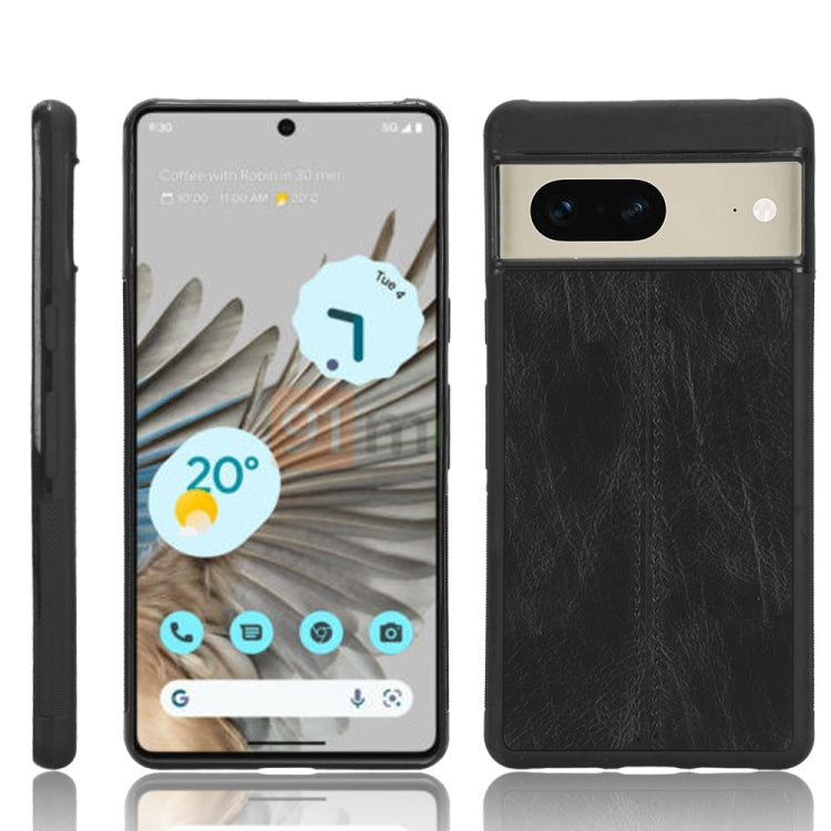 For Google Pixel 7 5G Shockproof Sewing Cow Skin Texture PC + PU + TPU Case