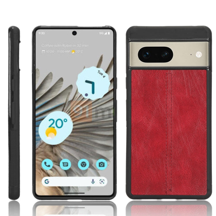 For Google Pixel 7 5G Shockproof Sewing Cow Skin Texture PC + PU + TPU Case