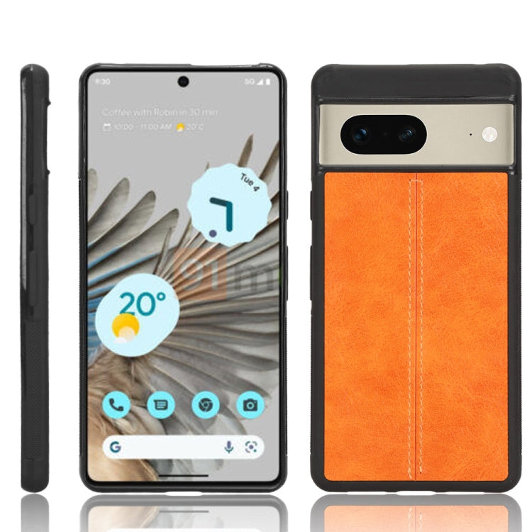 For Google Pixel 7 5G Shockproof Sewing Cow Skin Texture PC + PU + TPU Case