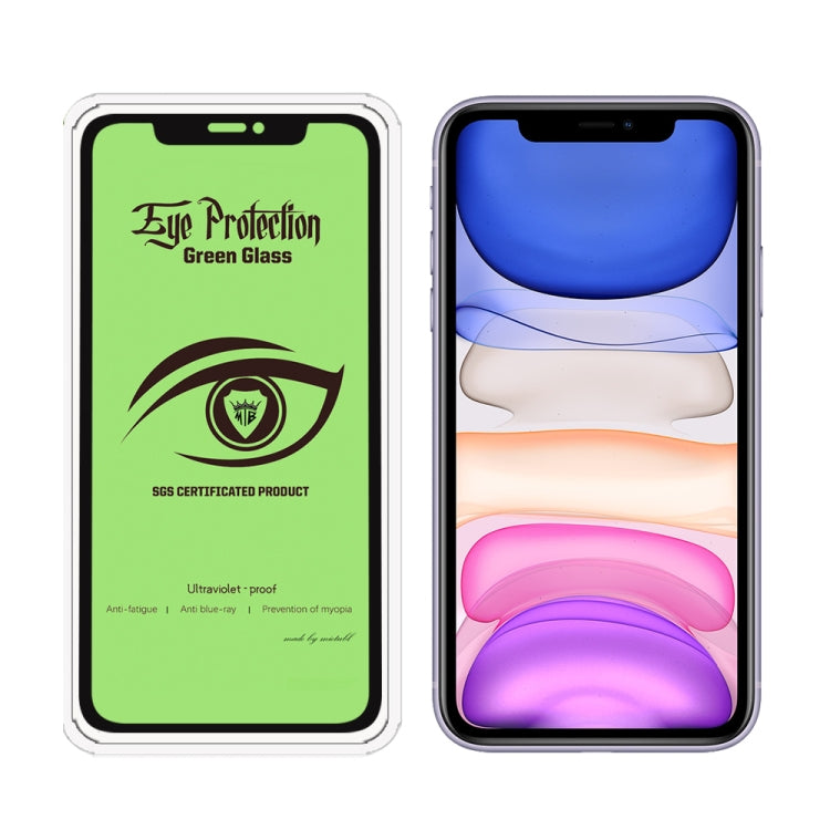 For iPhone 11 / XR MIETUBL 9H Hardness Eye-caring Anti-glare Green Light Tempered Glass Film