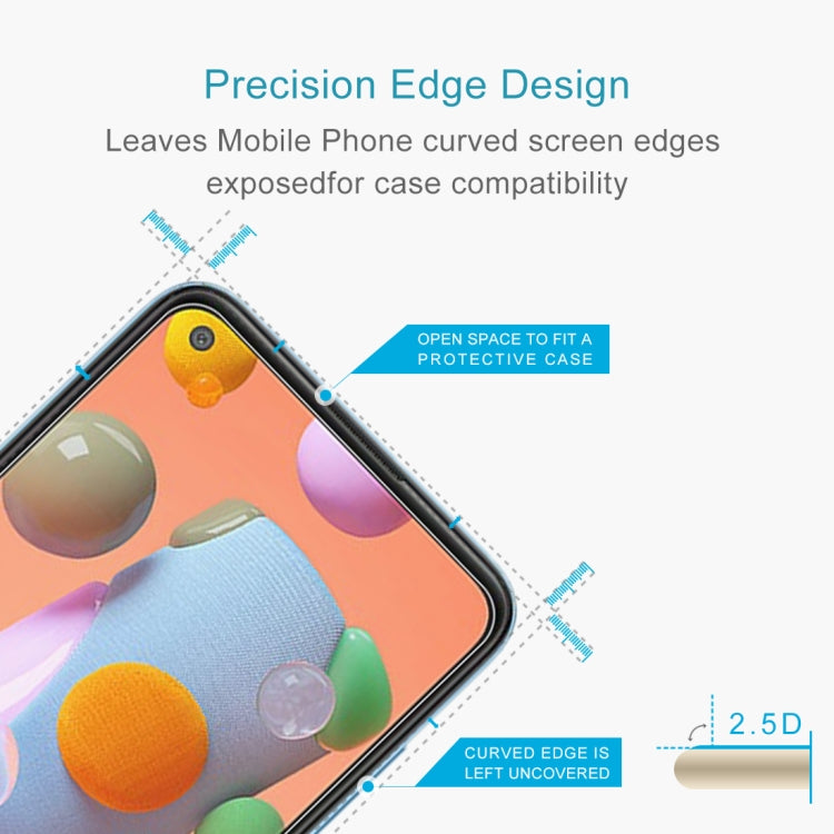 For Galaxy A11 / M11 10 PCS 0.26mm 9H Surface Hardness 2.5D Explosion-proof Tempered Glass Non-full Screen Film