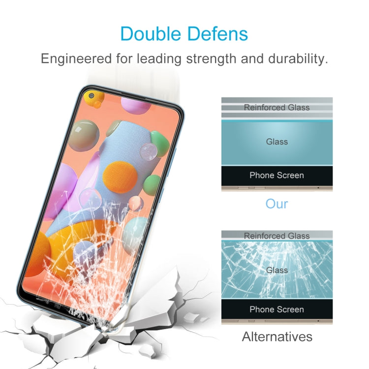 For Galaxy A11 / M11 10 PCS 0.26mm 9H Surface Hardness 2.5D Explosion-proof Tempered Glass Non-full Screen Film