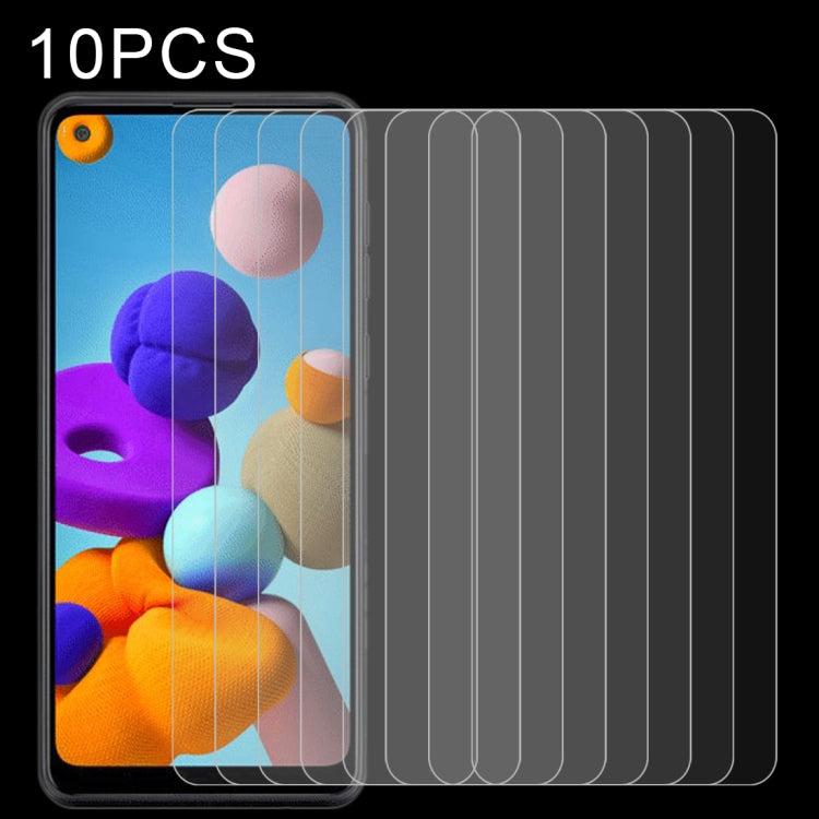 For Galaxy A21 10 PCS 0.26mm 9H Surface Hardness 2.5D Explosion-proof Tempered Glass Non-full Screen Film