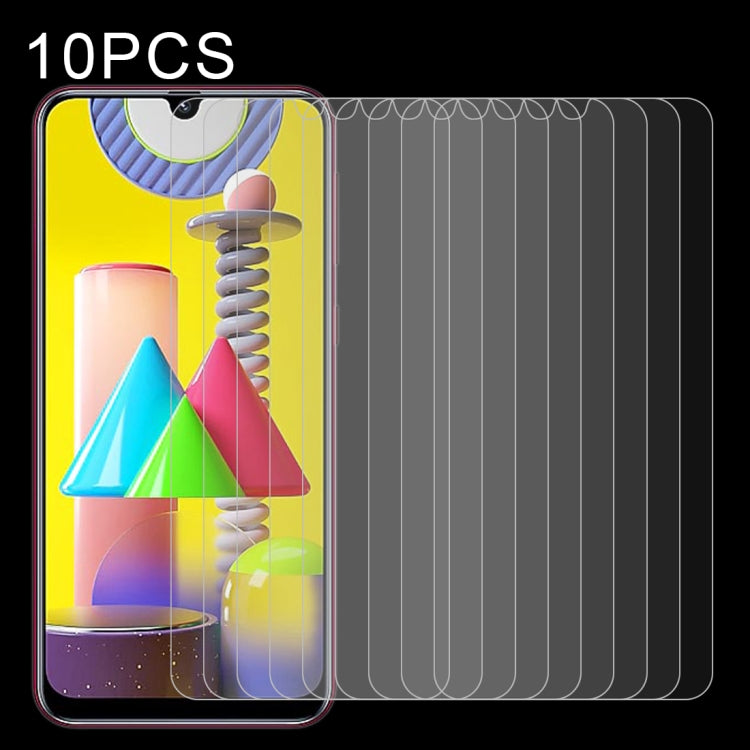 For Galaxy M31 10 PCS 0.26mm 9H Surface Hardness 2.5D Explosion-proof Tempered Glass Non-full Screen Film