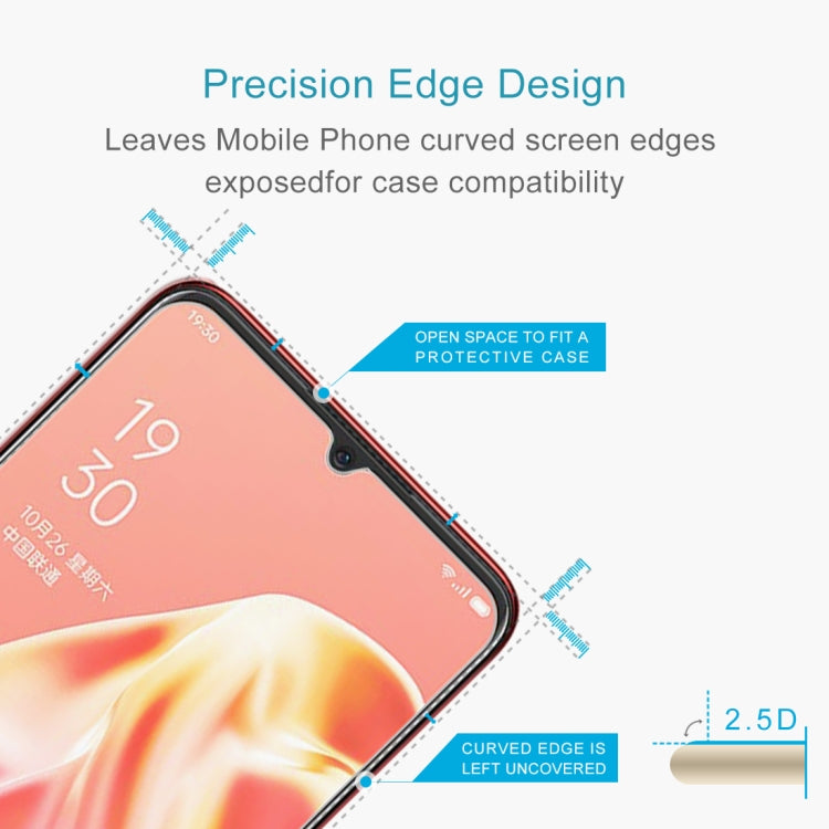 10 PCS 0.26mm 9H Surface Hardness 2.5D Explosion-proof Tempered Glass Non-full Screen Film For OPPO A91