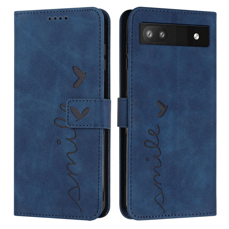 For Google Pixel 6a Skin Feel Heart Pattern Leather Phone Case