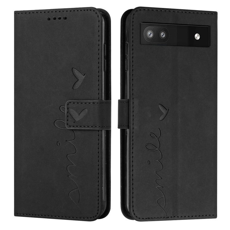 For Google Pixel 6a Skin Feel Heart Pattern Leather Phone Case