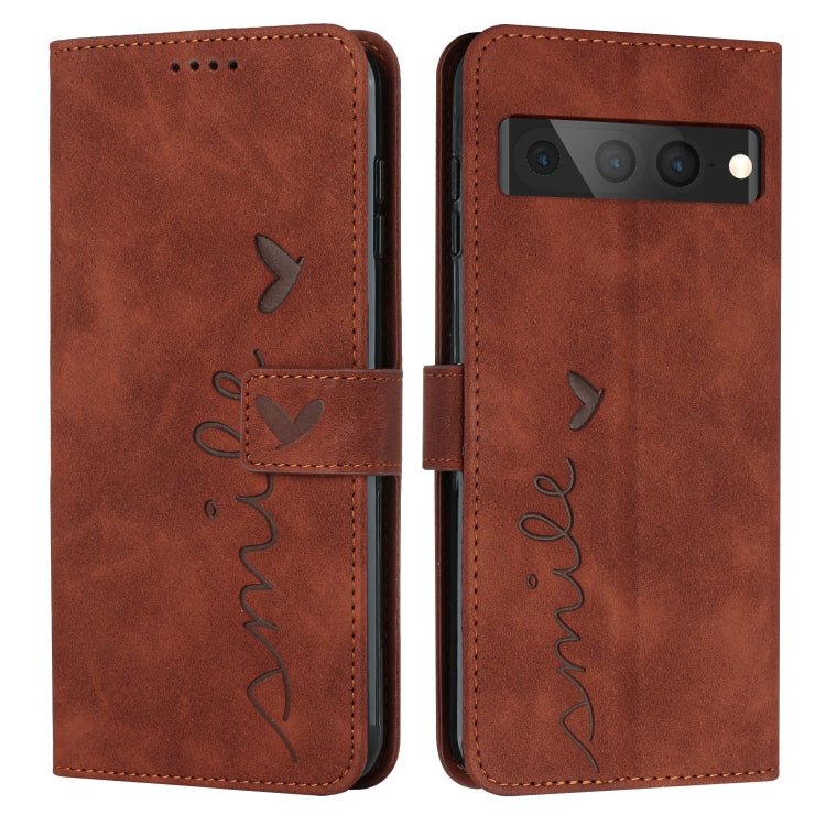 For Google Pixel 7 Pro Skin Feel Heart Pattern Leather Phone Case
